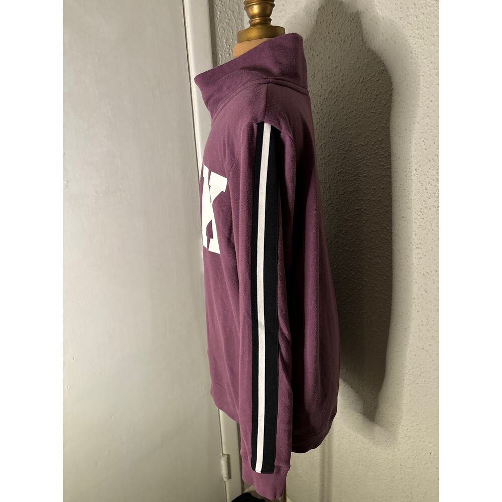 PINK Victoria Secret Funnel Purple Logo Racer Stripe Zip Jacket. L Casual Preppy - Picture 5 of 11